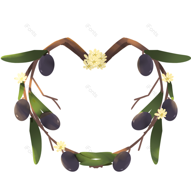 叶子图片,橄榄元素,植物PNG,花边免抠素材